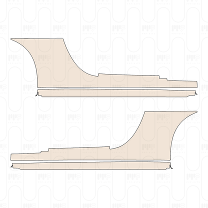 Rocker Panel bottom edge of rear Fender covers the coarse-grained surface