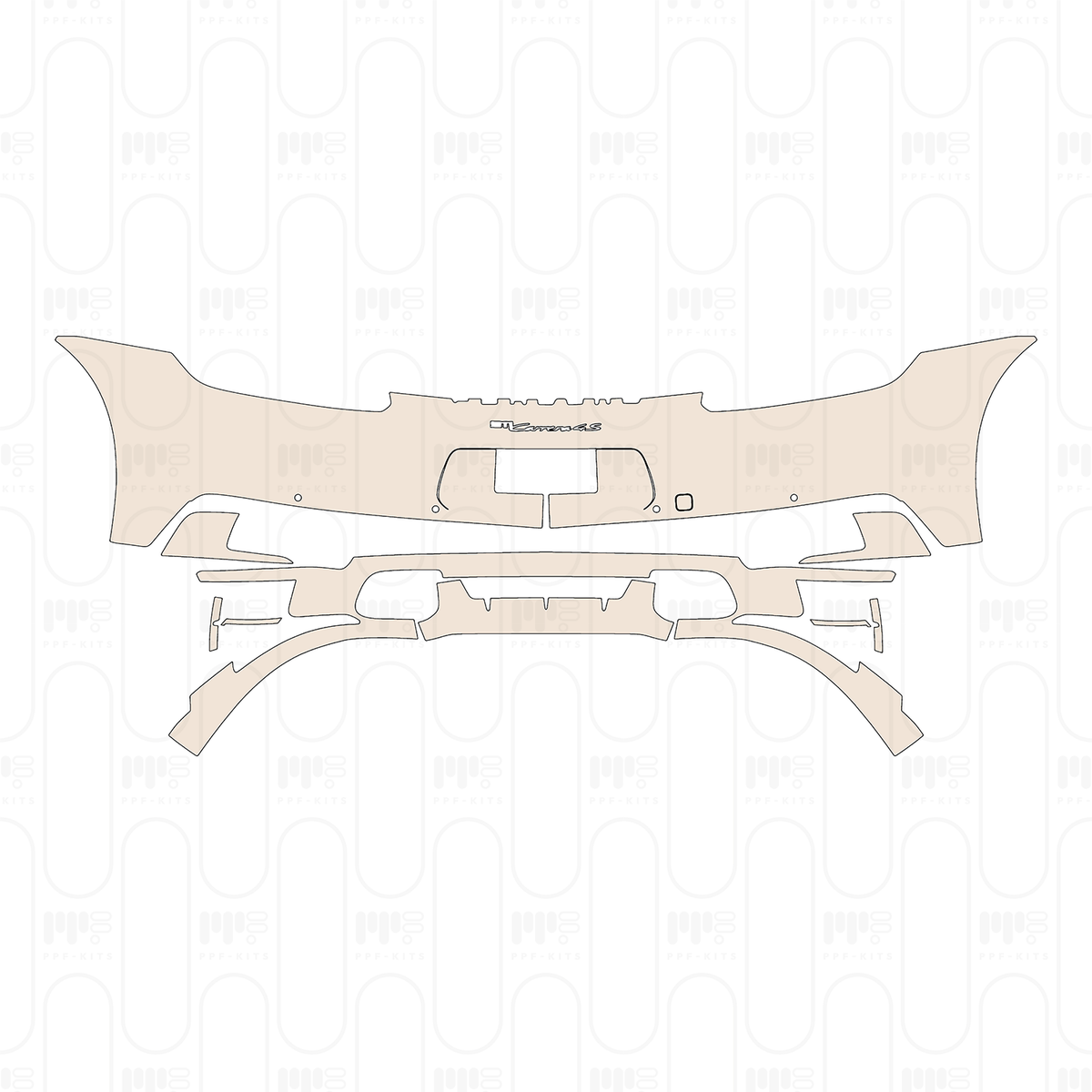 Rear Bumper suitable for Europe, with square vent, with SportDesign Package, with "911 Carrera 4S" Emblem