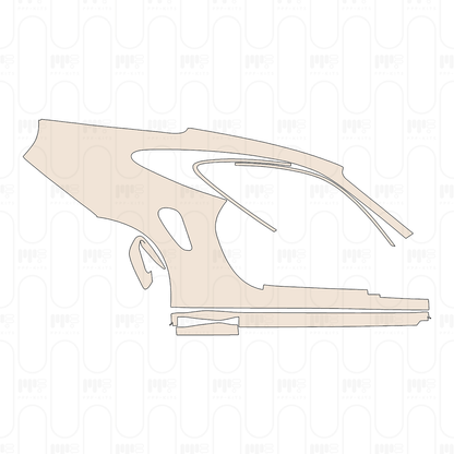 (right) Rear Fender+Side Skirt bottom edge of rear Fender covers the coarse-grained surface