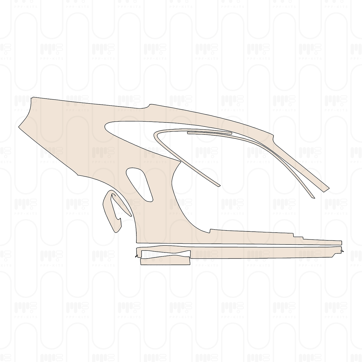 (right) Rear Fender+Side Skirt the bottom edge of rear Fender dosen't cover the coarse-grained surface