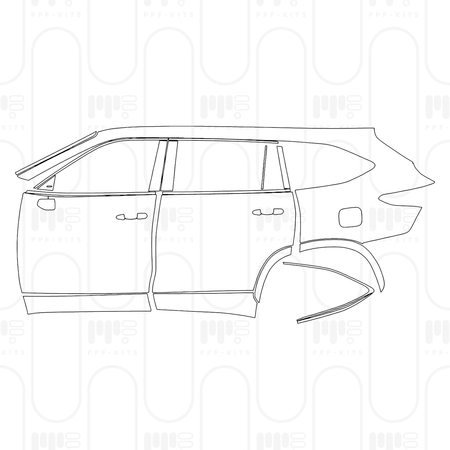 Pre-Cut PPF Toyota Highlander (US) Platinum 2026