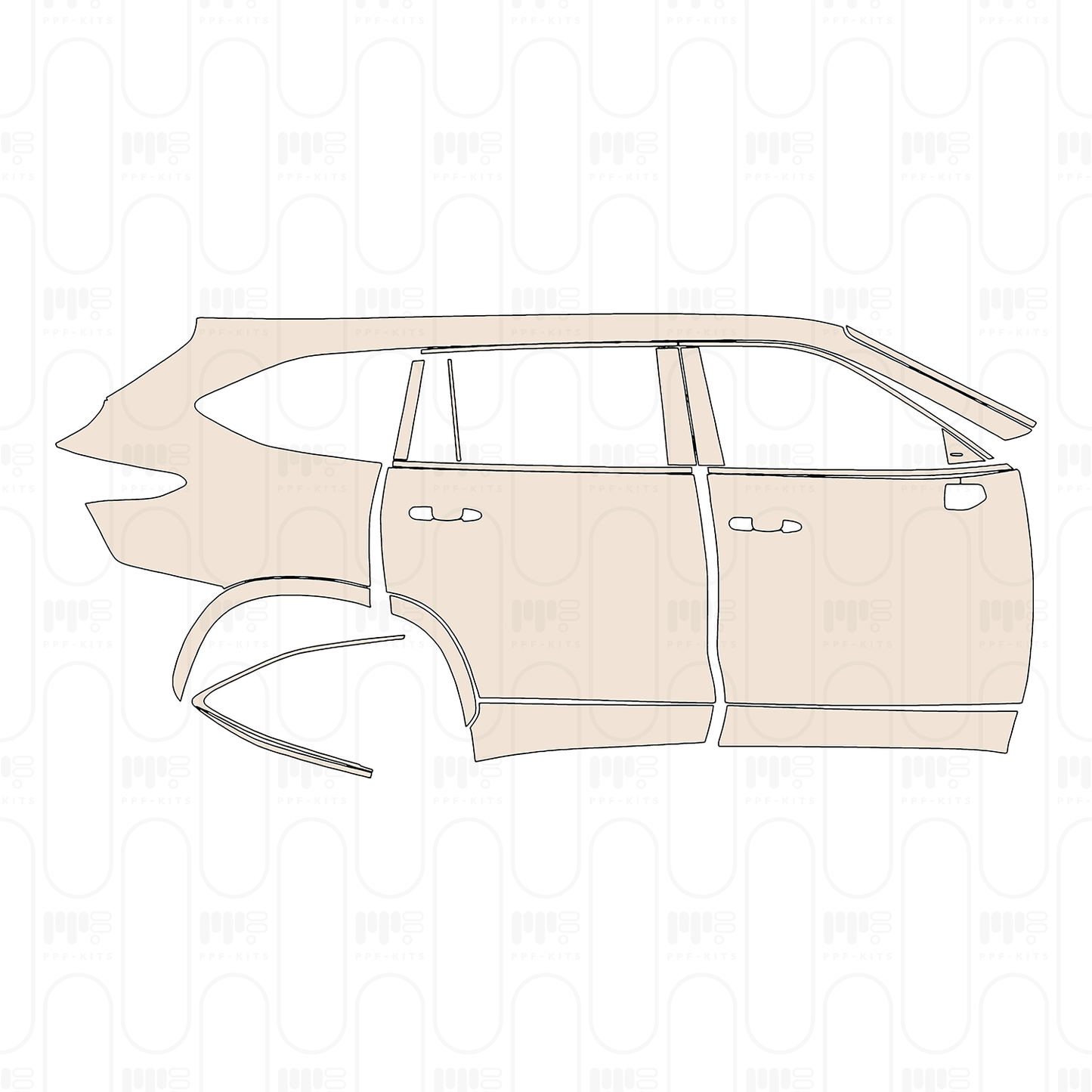 Pre-Cut PPF Toyota Highlander (US) XLE 2026
