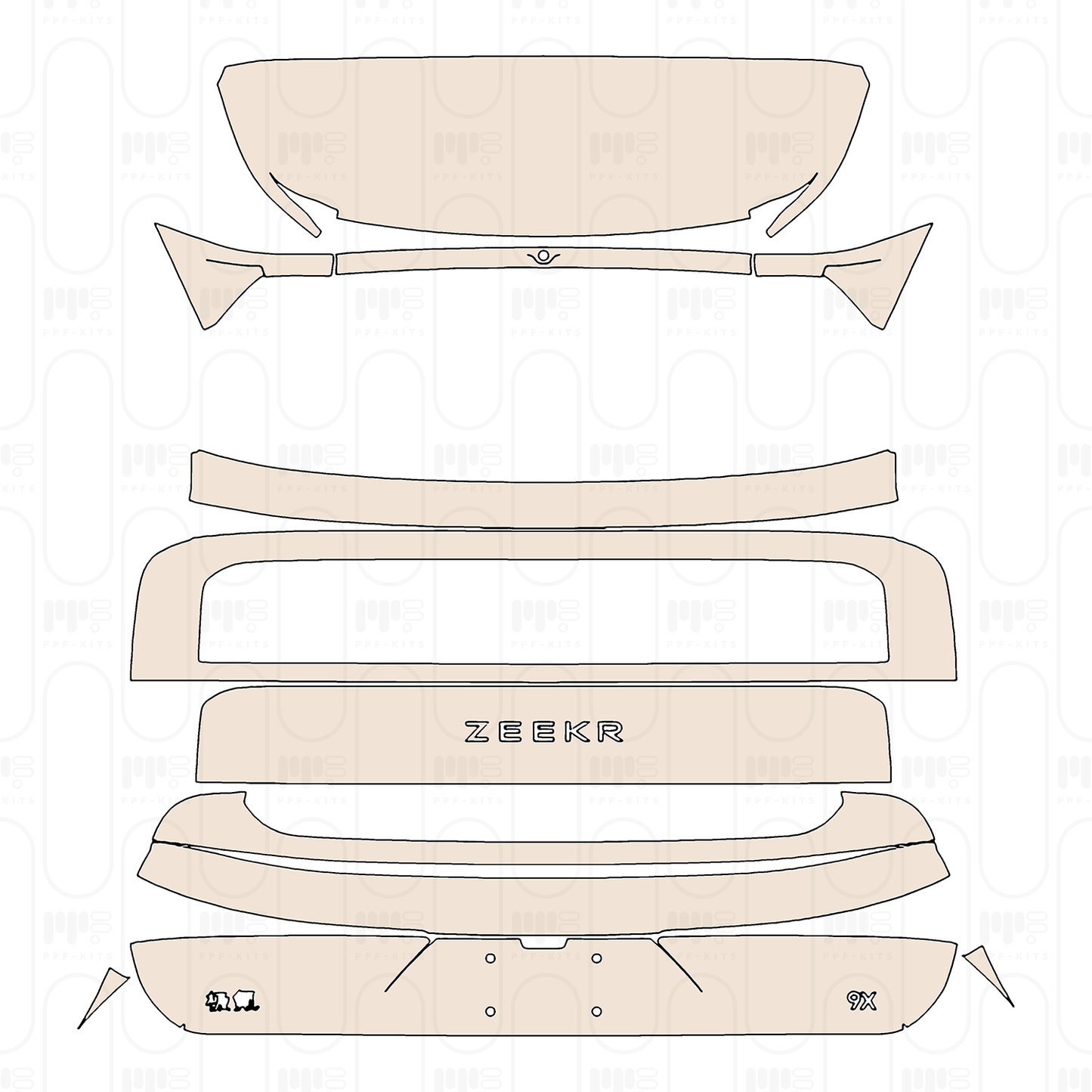 Pre-Cut PPF Zeekr 9X 2025