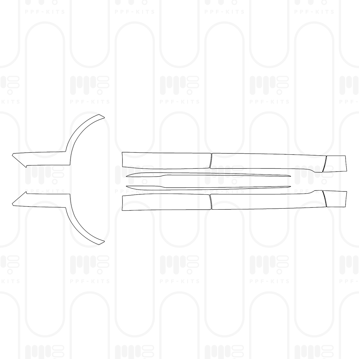 Pre-Cut PPF Porsche Taycan Sport Turismo Taycan Turbo Sport Turismo 2024