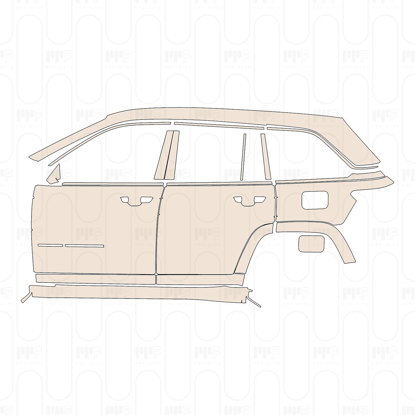 Pre-Cut PPF JEEP Grand Cherokee Grand Cherokee (2-row) Overland 2022