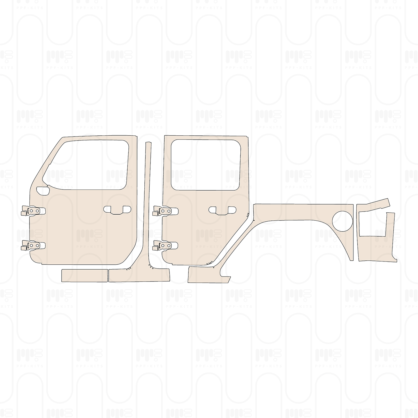 Pre-Cut PPF JEEP Wrangler 4 Door Willys 2022