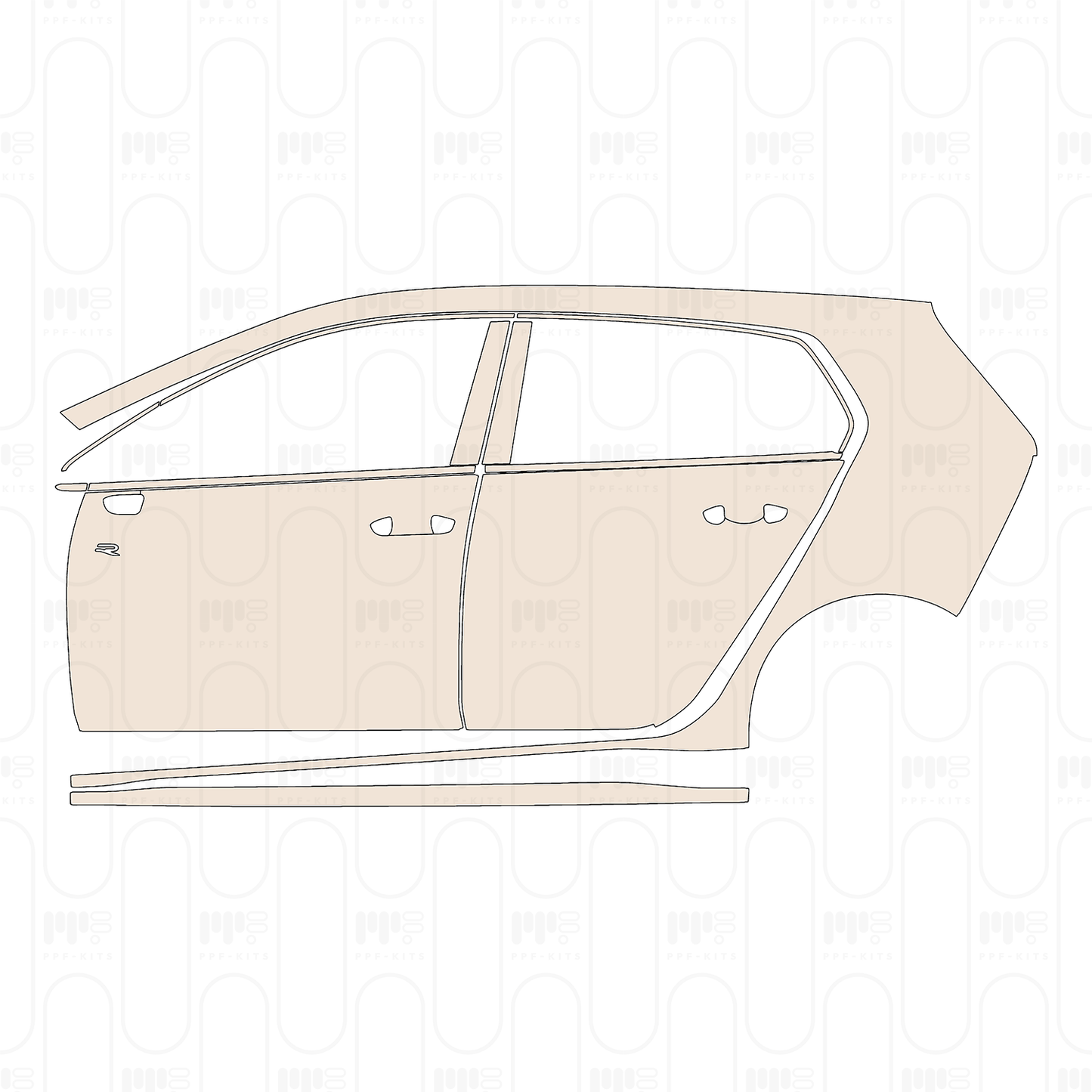 Pre-Cut PPF Volkswagen Golf R-Line 2025