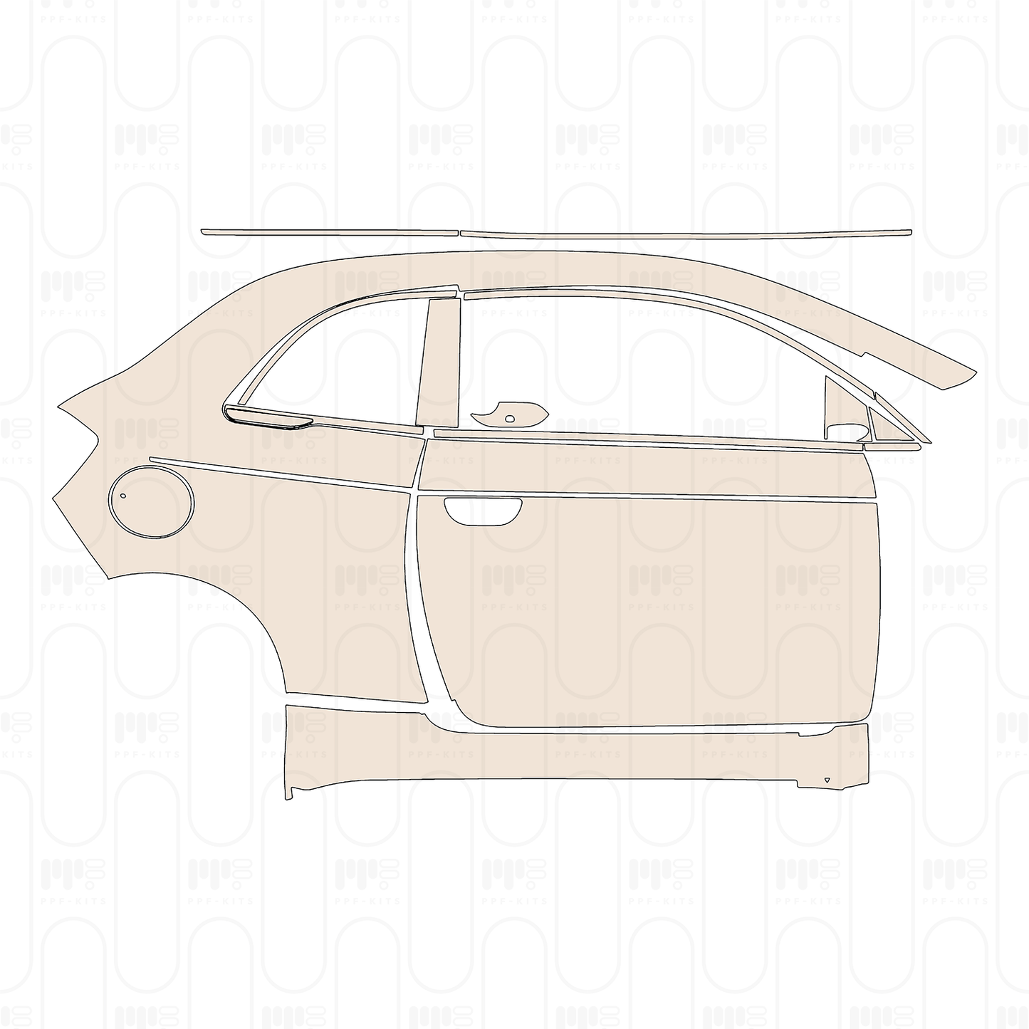 Pre-Cut PPF Fiat 500e 2 door La Prima Coupe 2022
