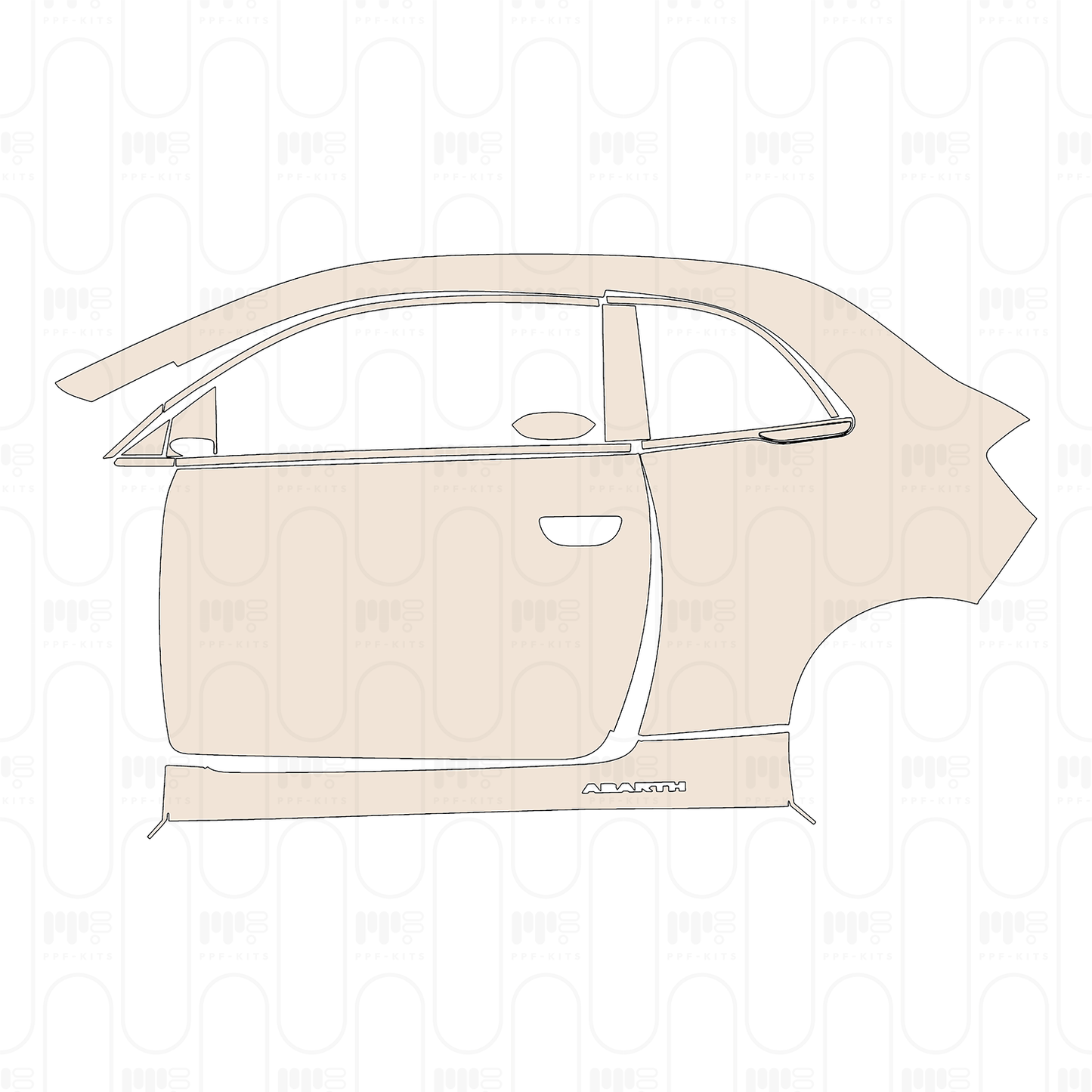 Pre-Cut PPF Fiat 500e 2 door Abarth Coupe 2022