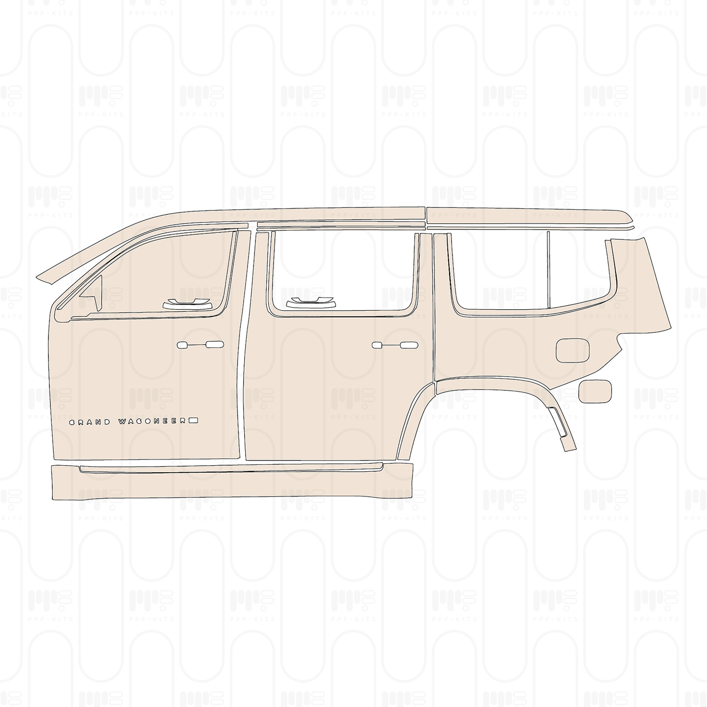 Pre-Cut PPF JEEP Grand Wagoneer Standard Wheelbase Obsidian 2022