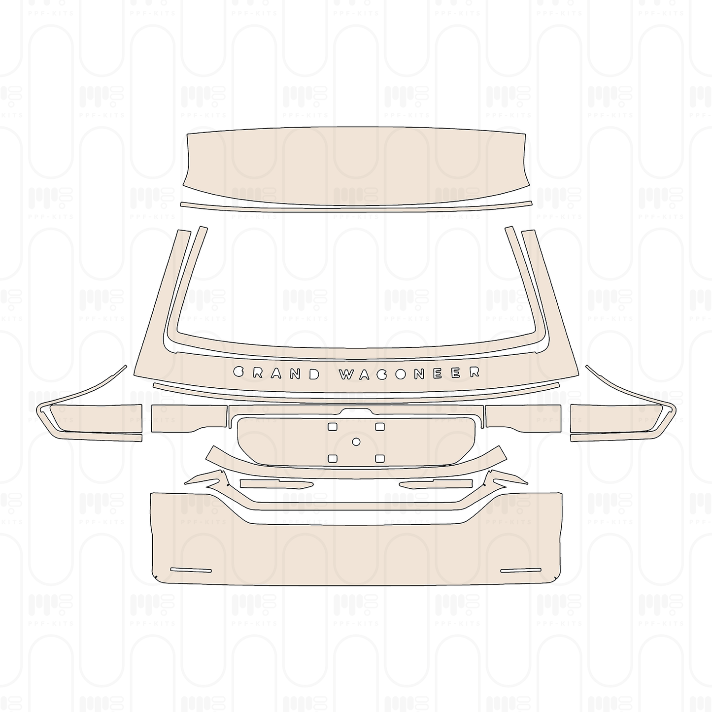 Pre-Cut PPF JEEP Grand Wagoneer Standard Wheelbase Obsidian 2022