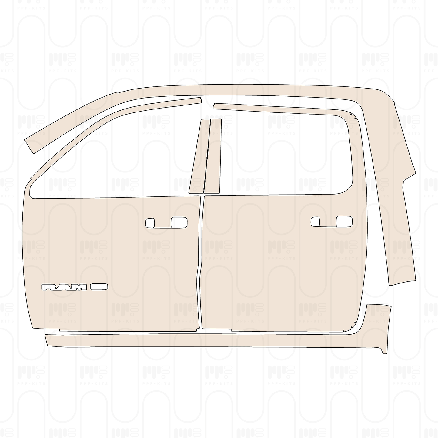 Pre-Cut PPF RAM Trucks 1500 Crew Cab Limited Longhorn 2022