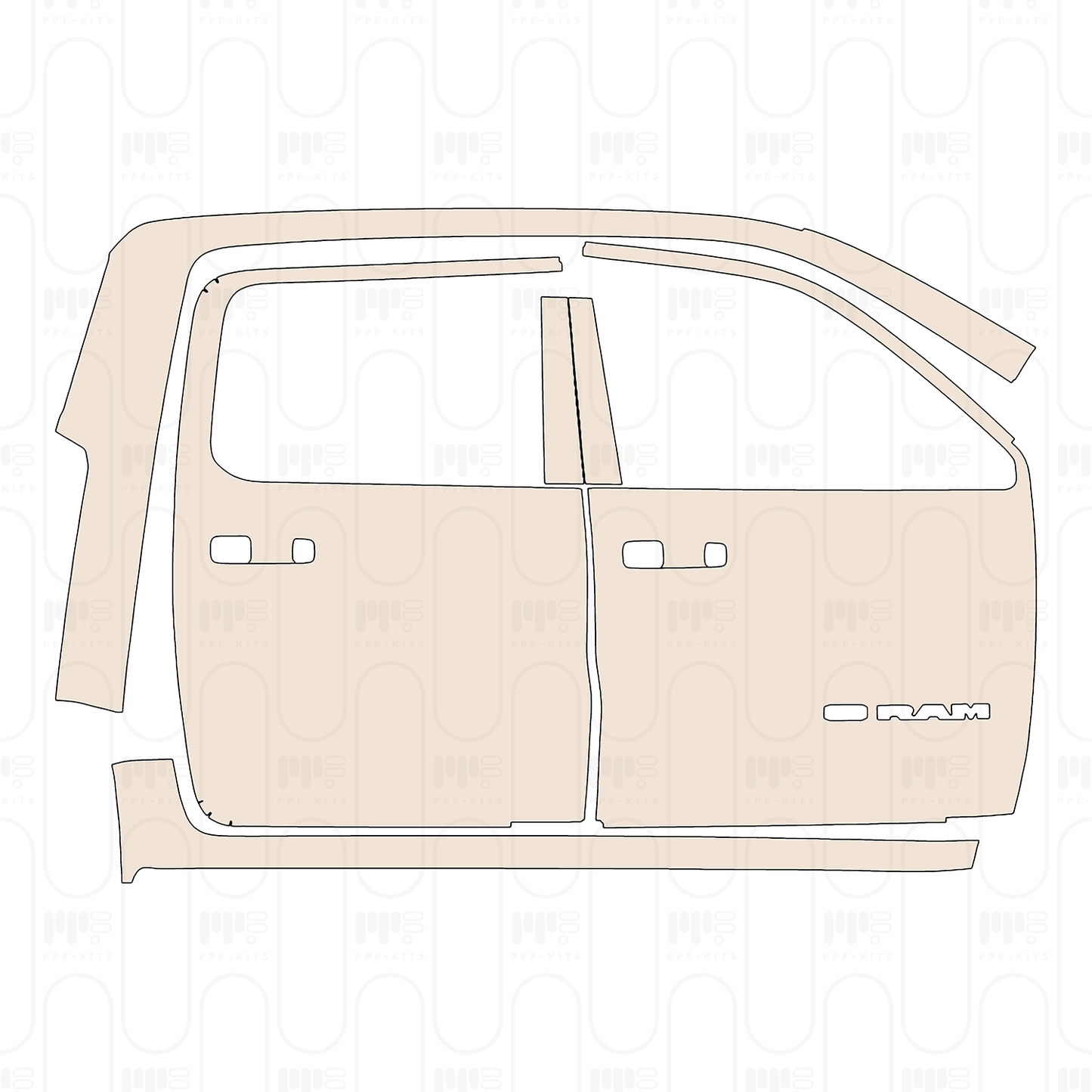 Pre-Cut PPF RAM Trucks 1500 Crew Cab Limited Longhorn 2022