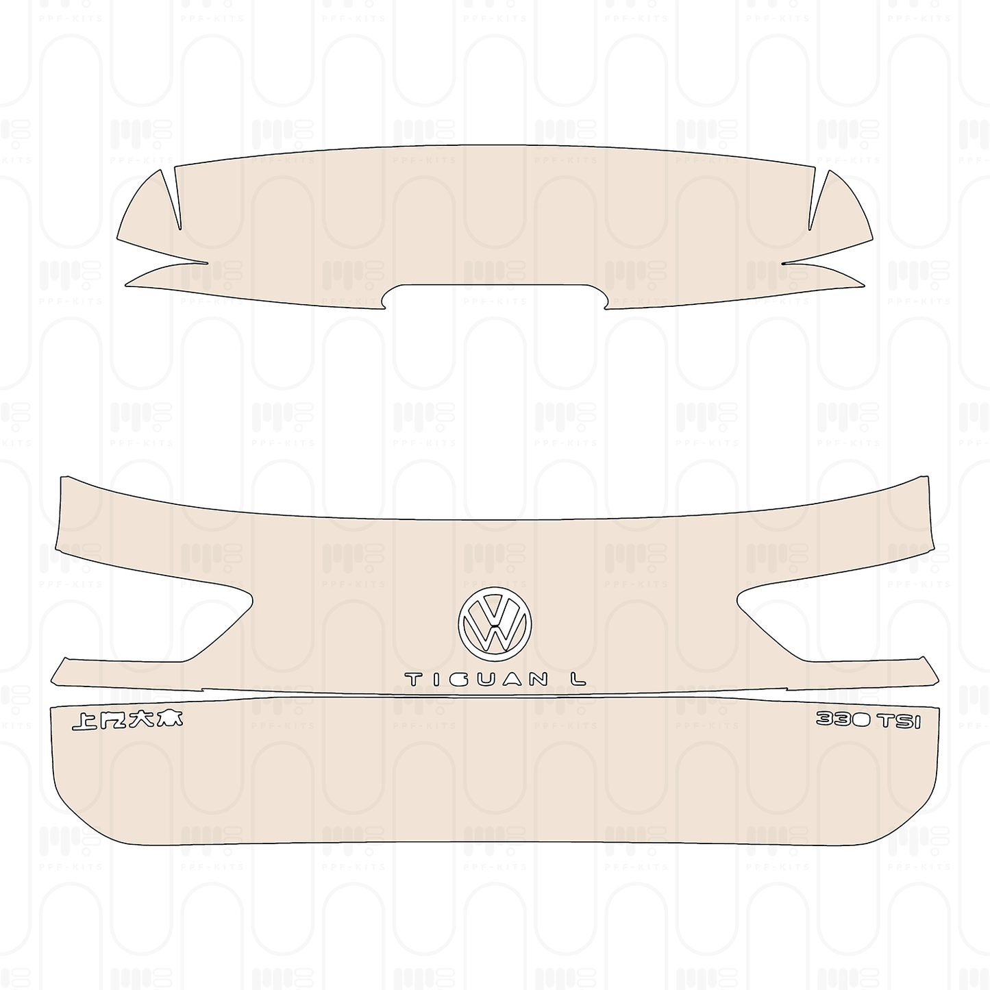Pre-Cut PPF Volkswagen Tiguan L Base 2023