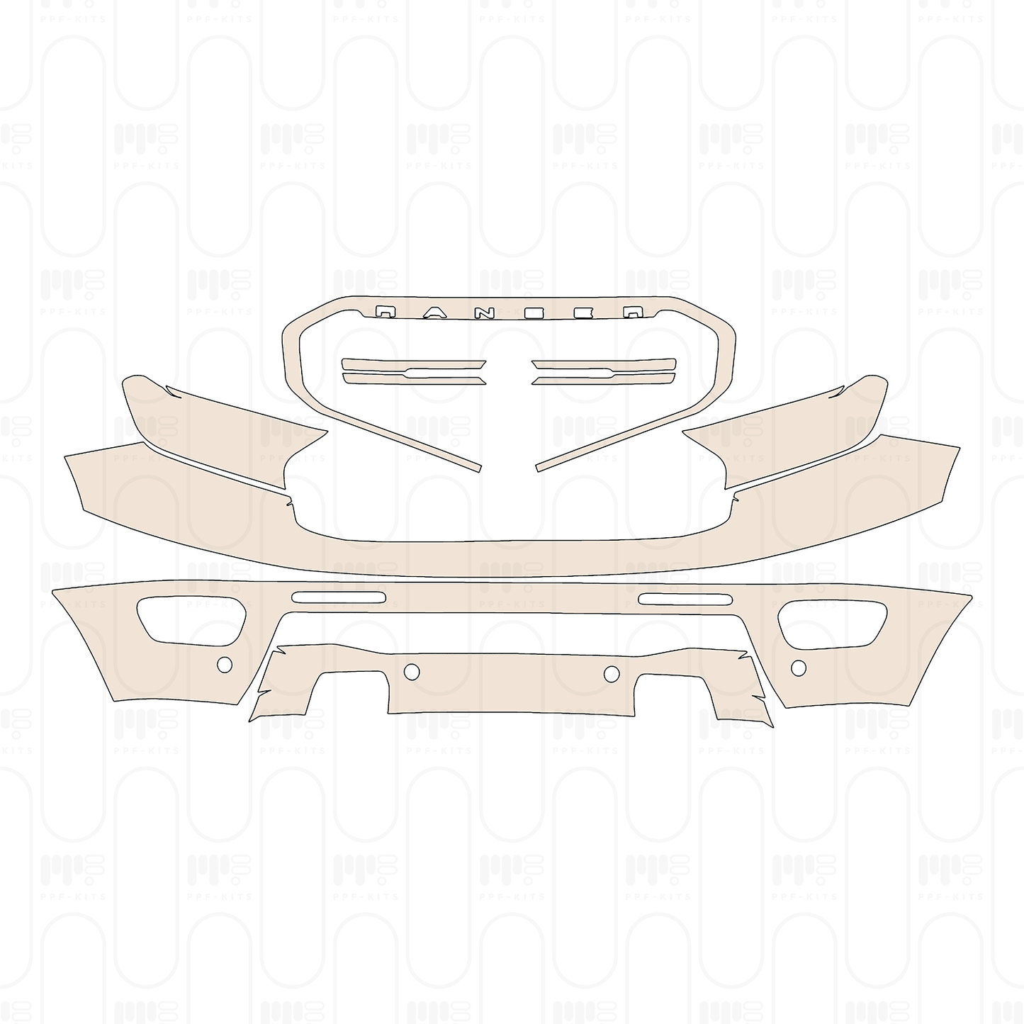 Pre-Cut PPF Ford Ranger (US) LARIAT SUPERCAB 2022