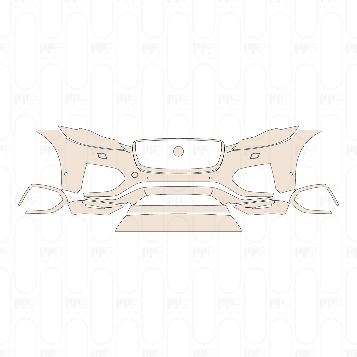 Rear Bumper with 2 PDC (Parking Sensors). Single-side exhaust