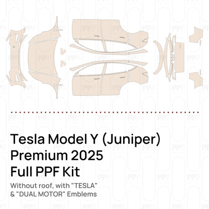 Without roof / With "TESLA" & "DUAL MOTOR" Emblems / PPF-Kits PK-G2