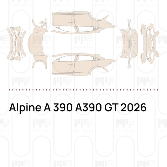 Forskåret PPF-lakbeskyttelsesfilm Alpine A390 GT 2026