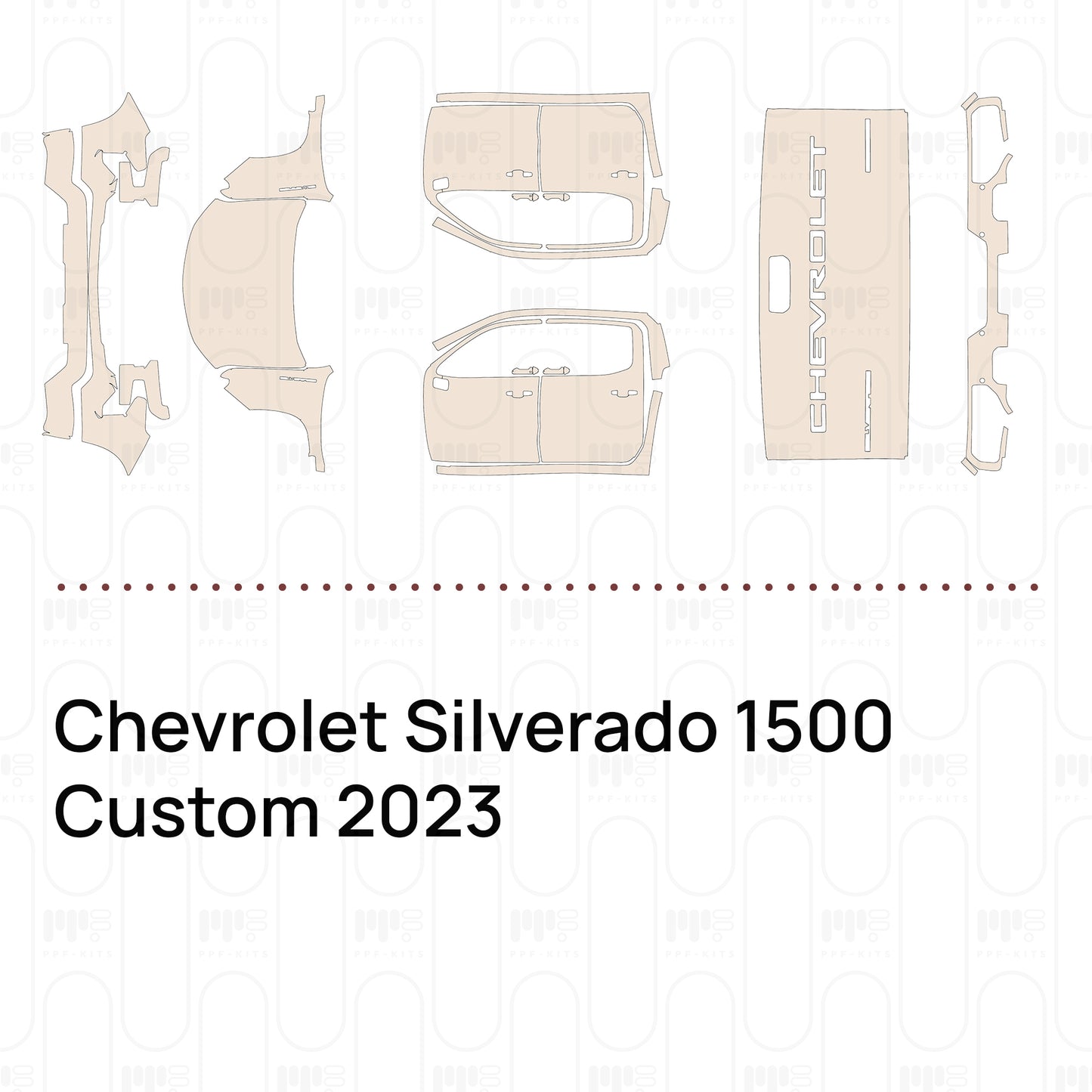 Pre-Cut PPF Chevrolet Silverado 1500 Custom 2023