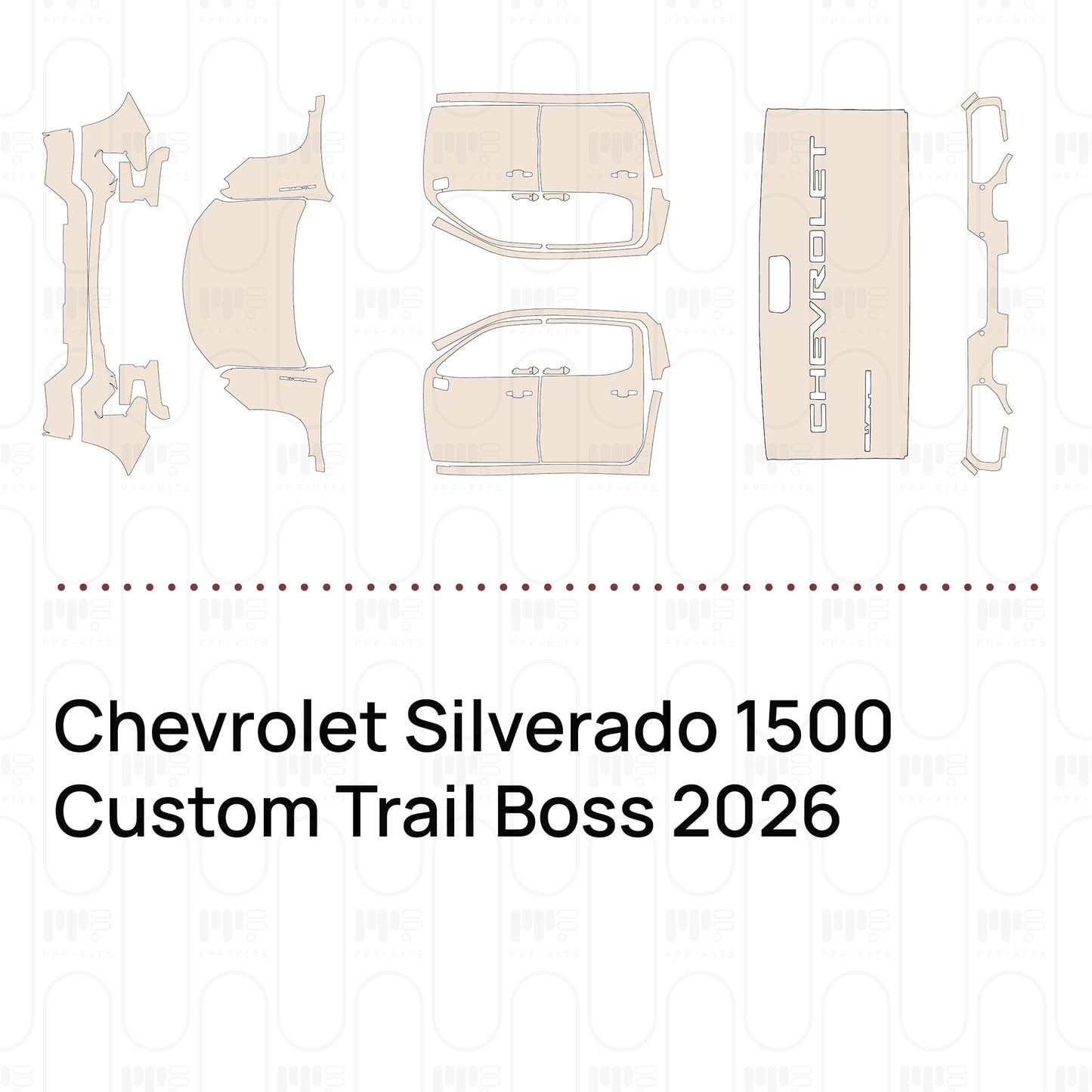 Pre-Cut PPF Chevrolet Silverado 1500 Custom Trail Boss 2026