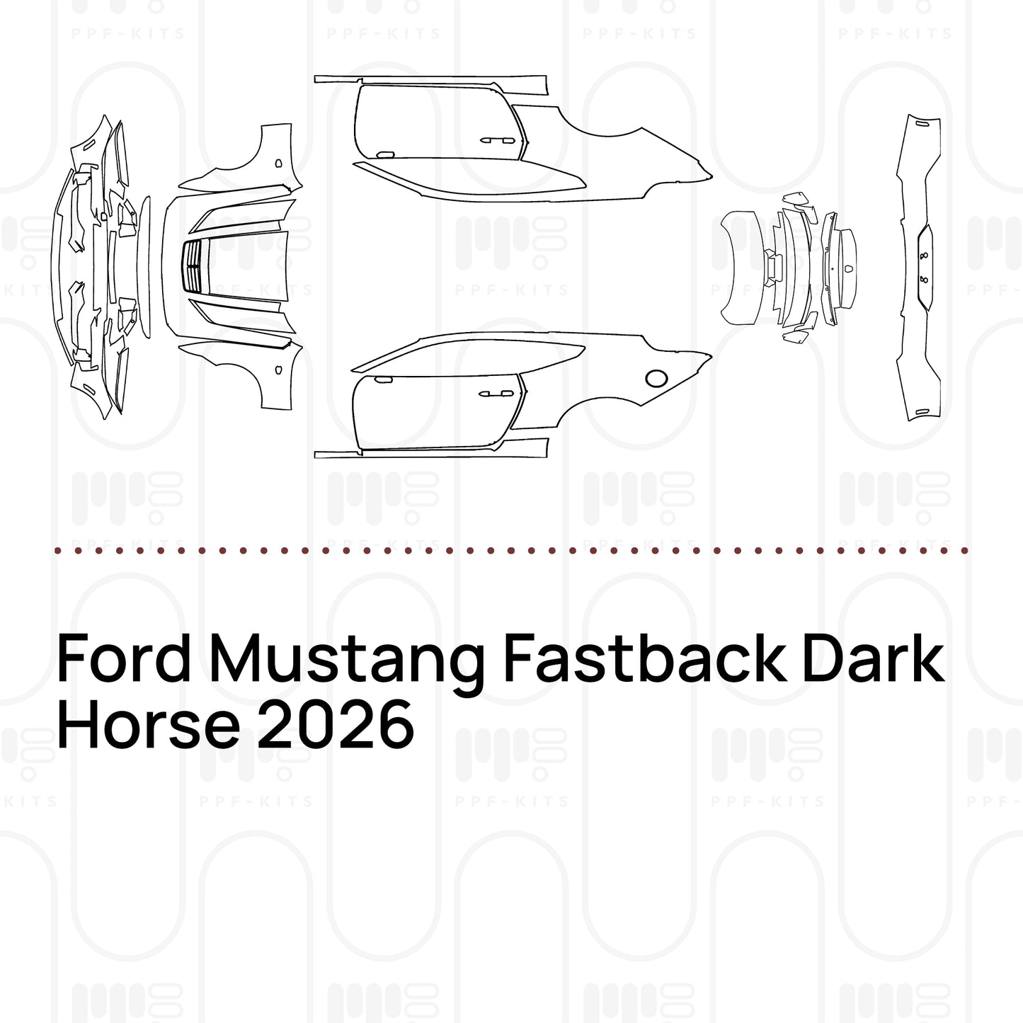 Pre-Cut PPF Ford Mustang Fastback Dark Horse 2026
