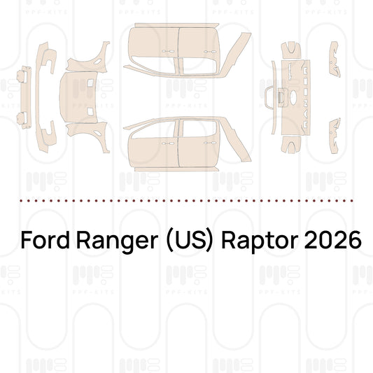 Ford Ranger (US) Raptor 2026 – Forskåret PPF-lakbeskyttelsesfilm