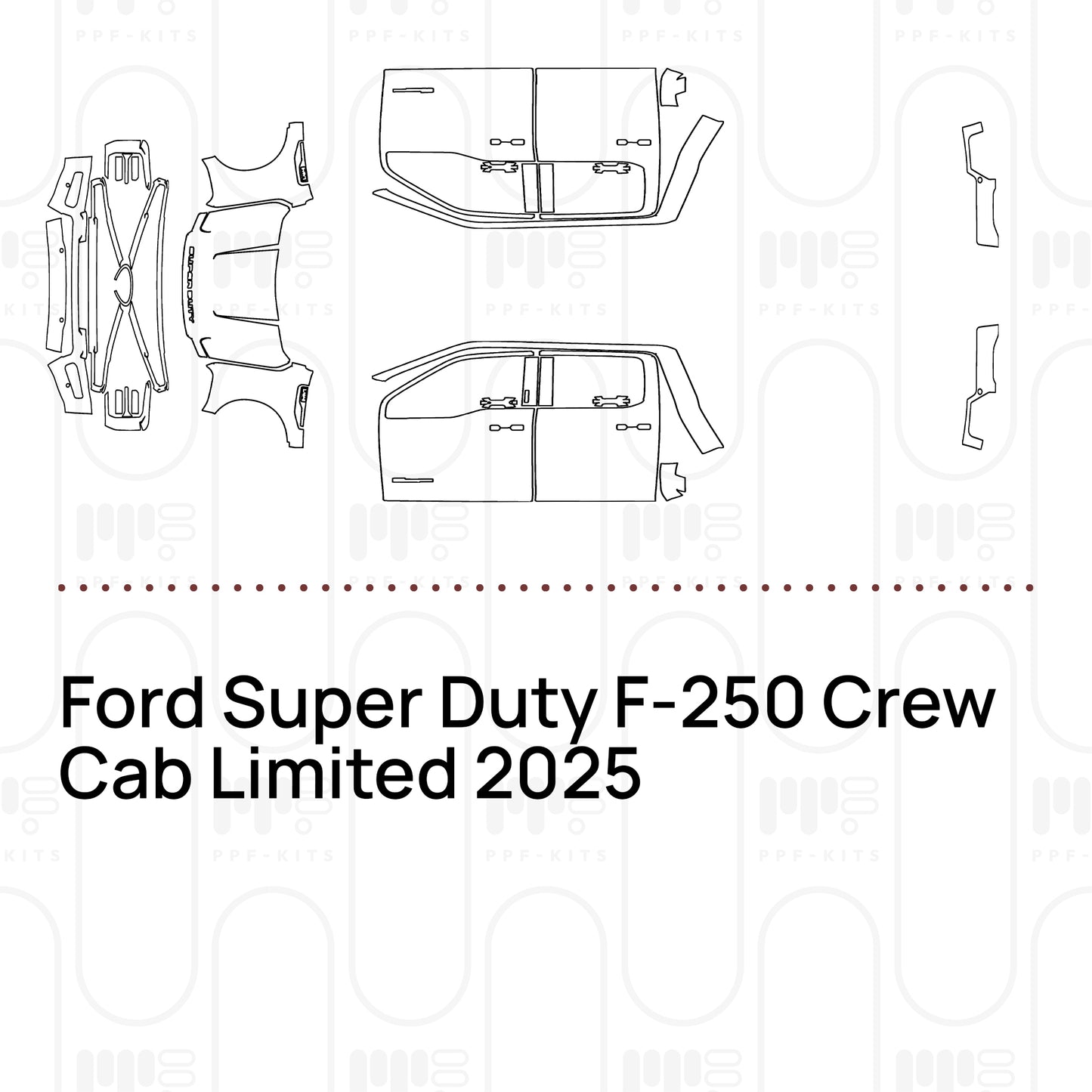 Pre-Cut PPF Ford Super Duty F-250 Crew Cab Limited 2025