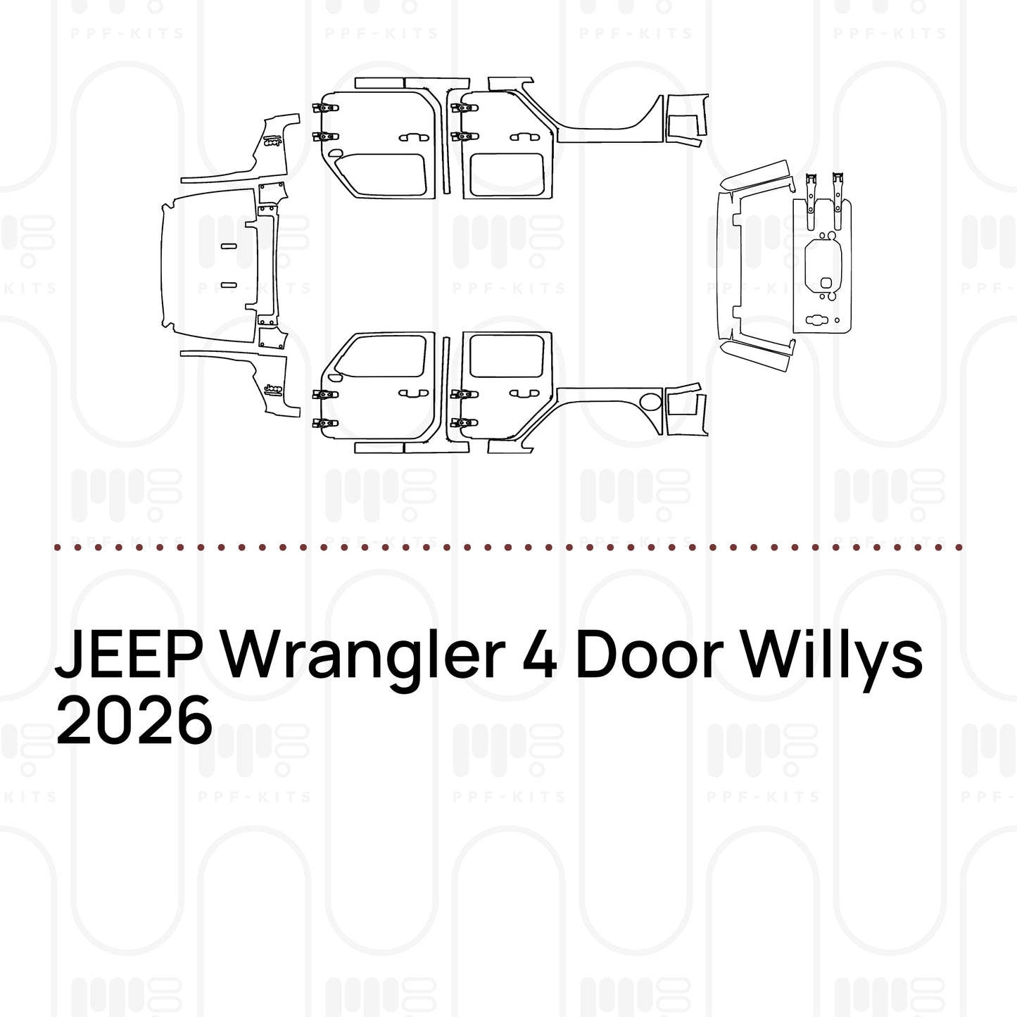 Pre-Cut PPF JEEP Wrangler 4 Door Willys 2026