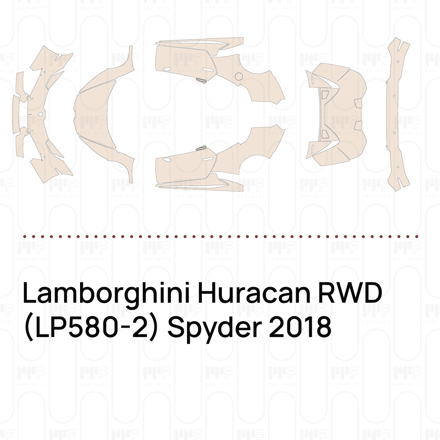 Pre-Cut PPF Lamborghini Huracan RWD (LP580-2) Spyder 2018