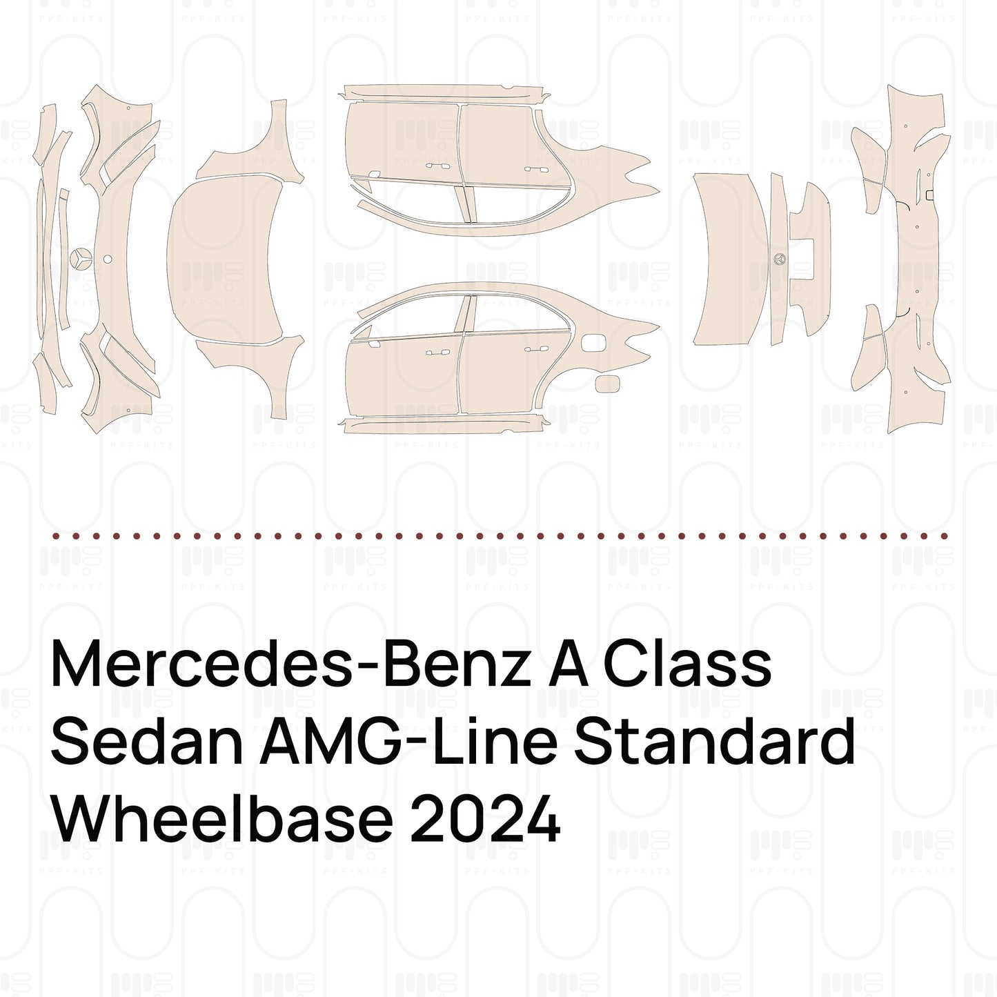 Pre-Cut PPF Mercedes-Benz A Class Sedan AMG-Line Standard Wheelbase 2024
