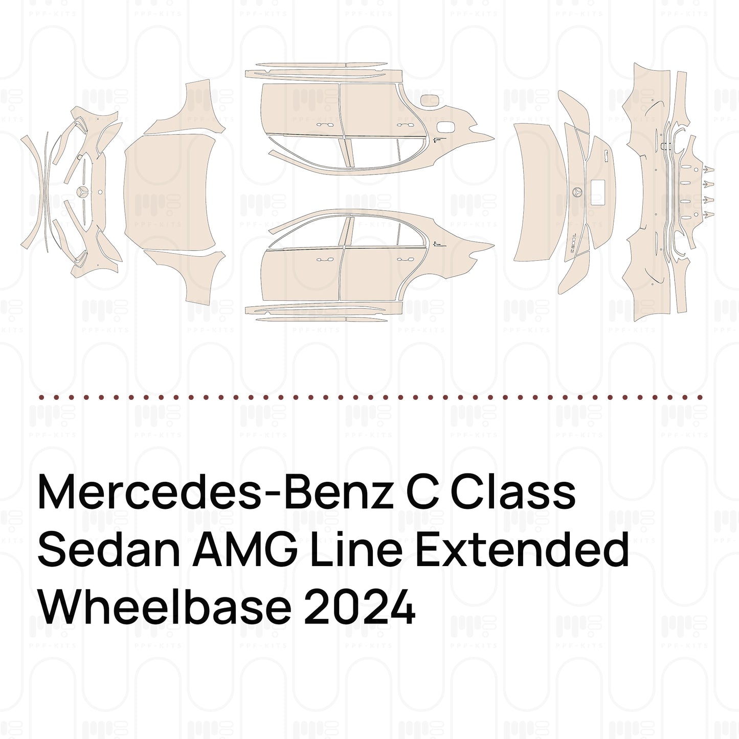 Pre-Cut PPF Mercedes-Benz C Class Sedan AMG Line Extended Wheelbase 2024