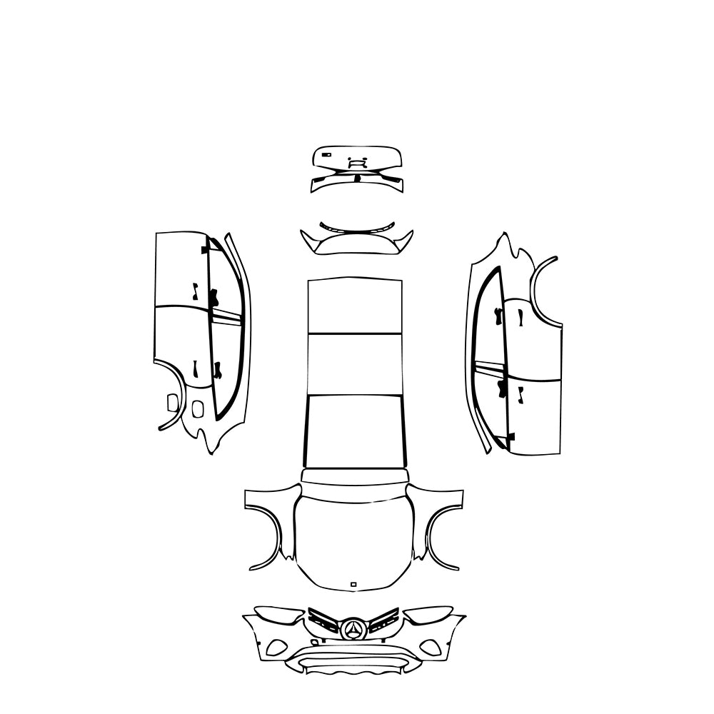 Pre-Cut PPF Mercedes-Benz GLC SUV Extended Wheelbase (GLC L) Base 2023 - PPF-Kits