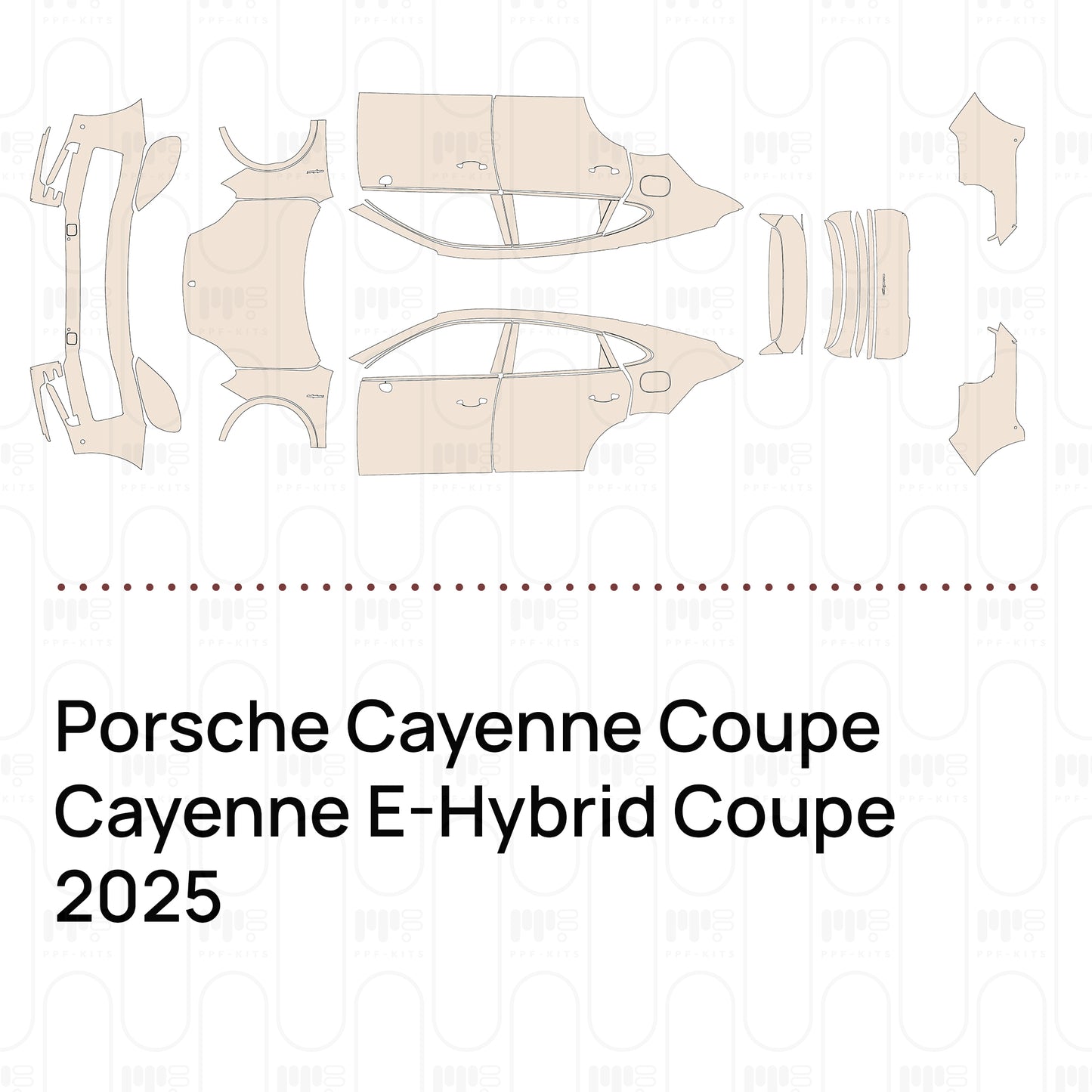 Pre-Cut PPF Porsche Cayenne Coupe Cayenne E-Hybrid Coupe 2025
