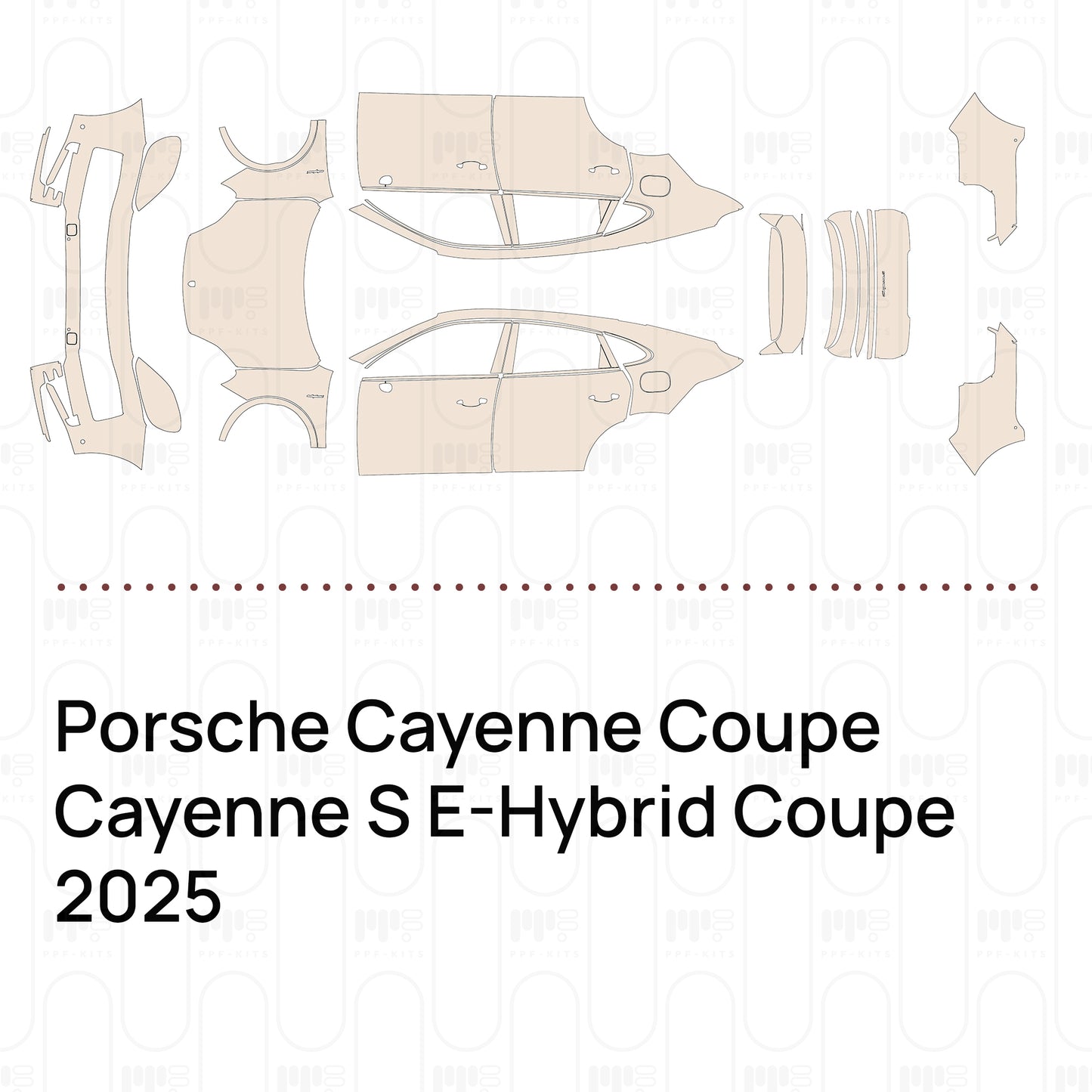 Pre-Cut PPF Porsche Cayenne Coupe Cayenne S E-Hybrid Coupe 2025