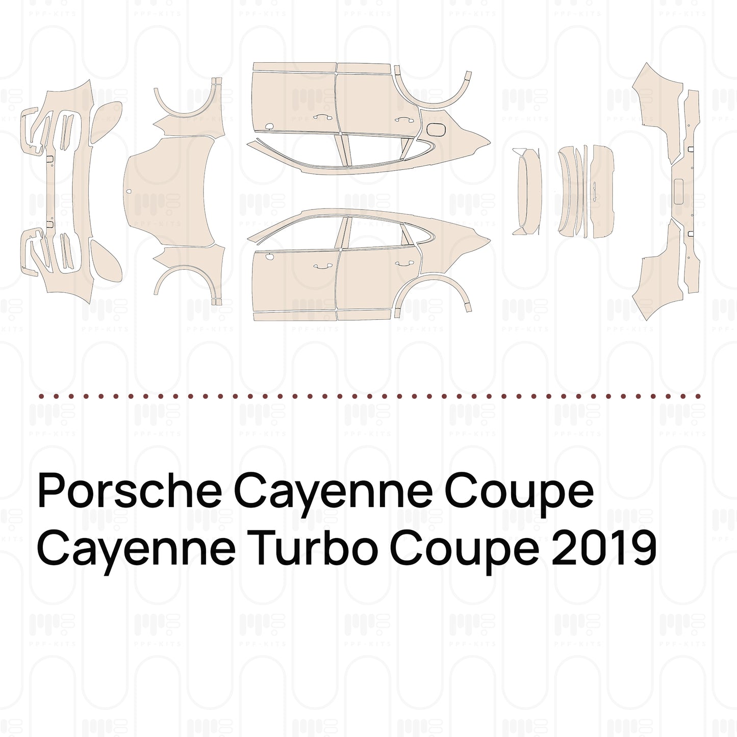 Pre-Cut PPF Porsche Cayenne Coupe Cayenne Turbo Coupe 2019