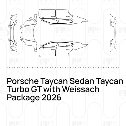 Pre-Cut PPF Porsche Taycan Sedan Taycan Turbo GT with Weissach Package 2026
