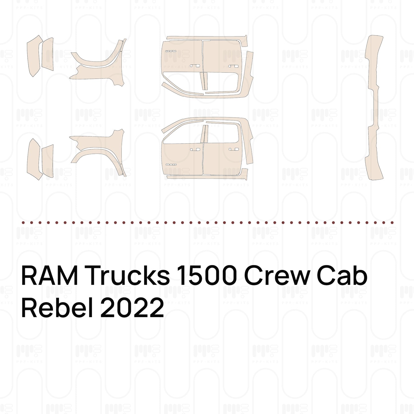Pre-Cut PPF RAM Trucks 1500 Crew Cab Rebel 2022