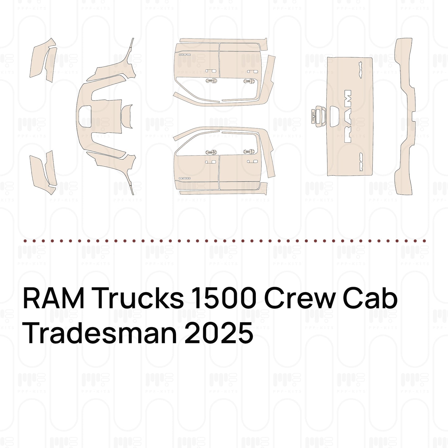 Pre-Cut PPF RAM Trucks 1500 Crew Cab Tradesman 2025