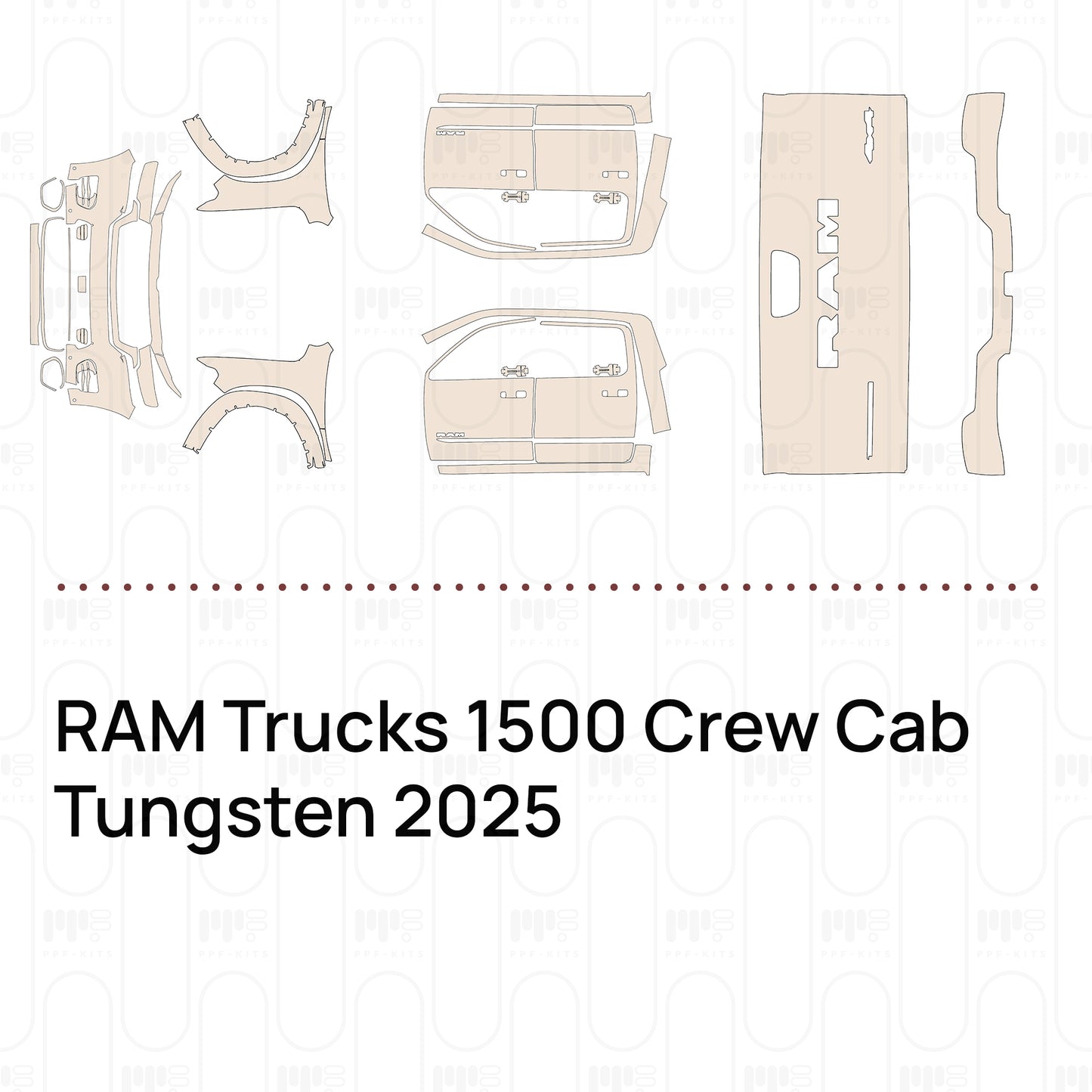 Pre-Cut PPF RAM Trucks 1500 Crew Cab Tungsten 2025