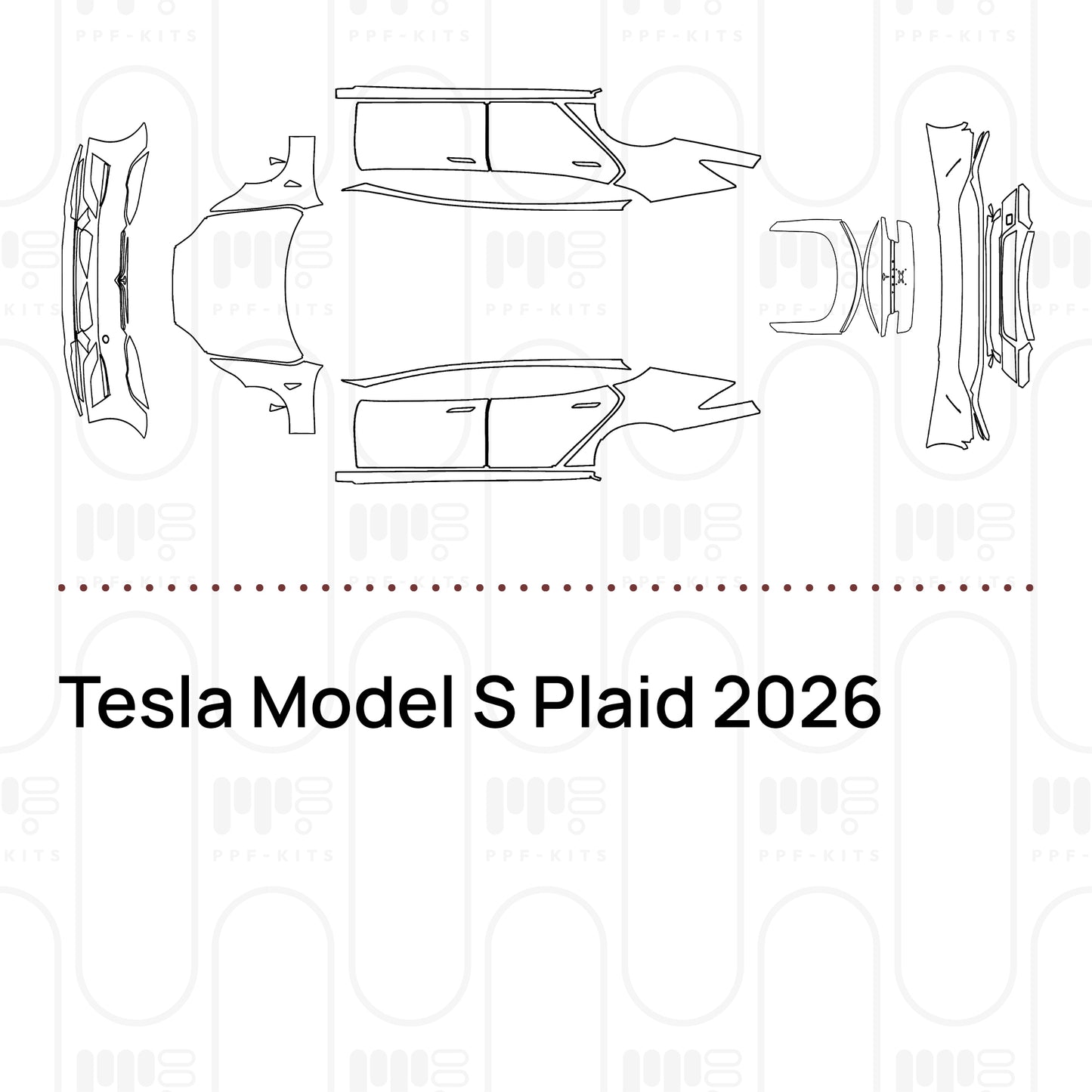 Pre-Cut PPF Tesla Model S Plaid 2026