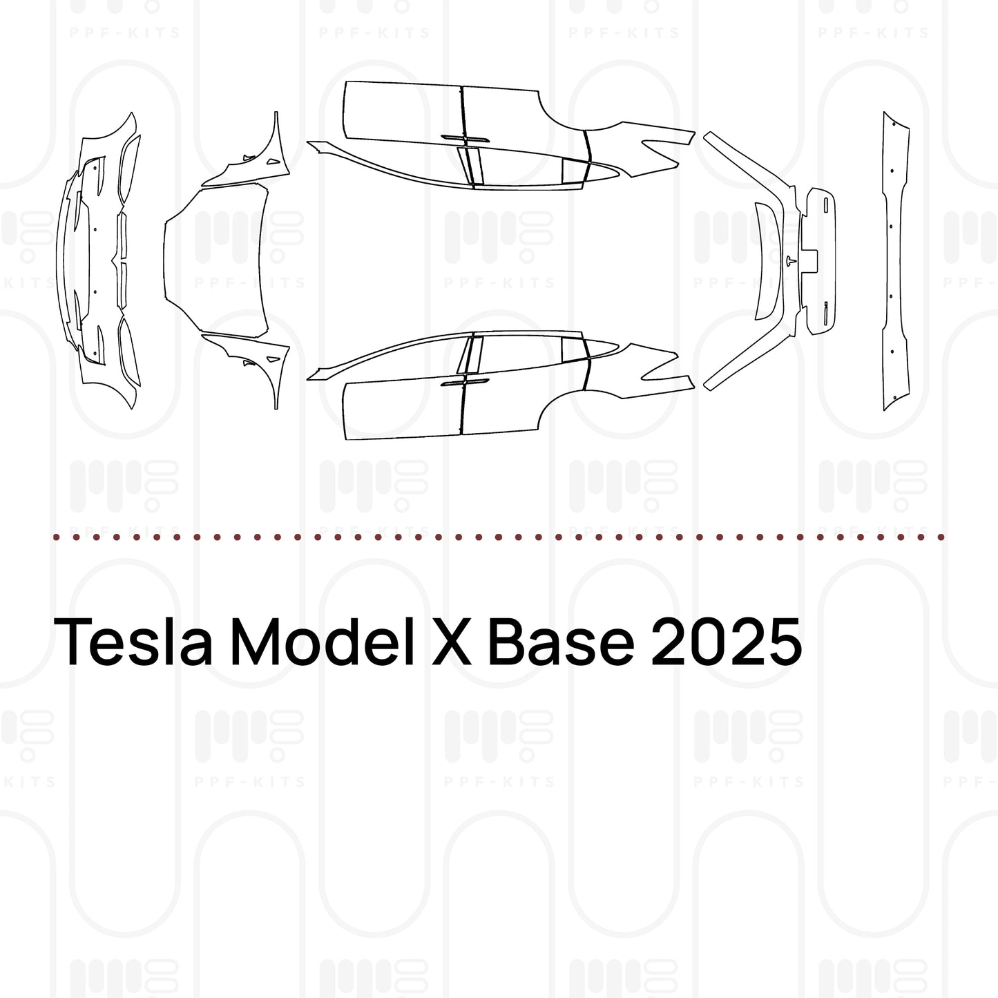 Pre-Cut PPF Tesla Model X Base 2025