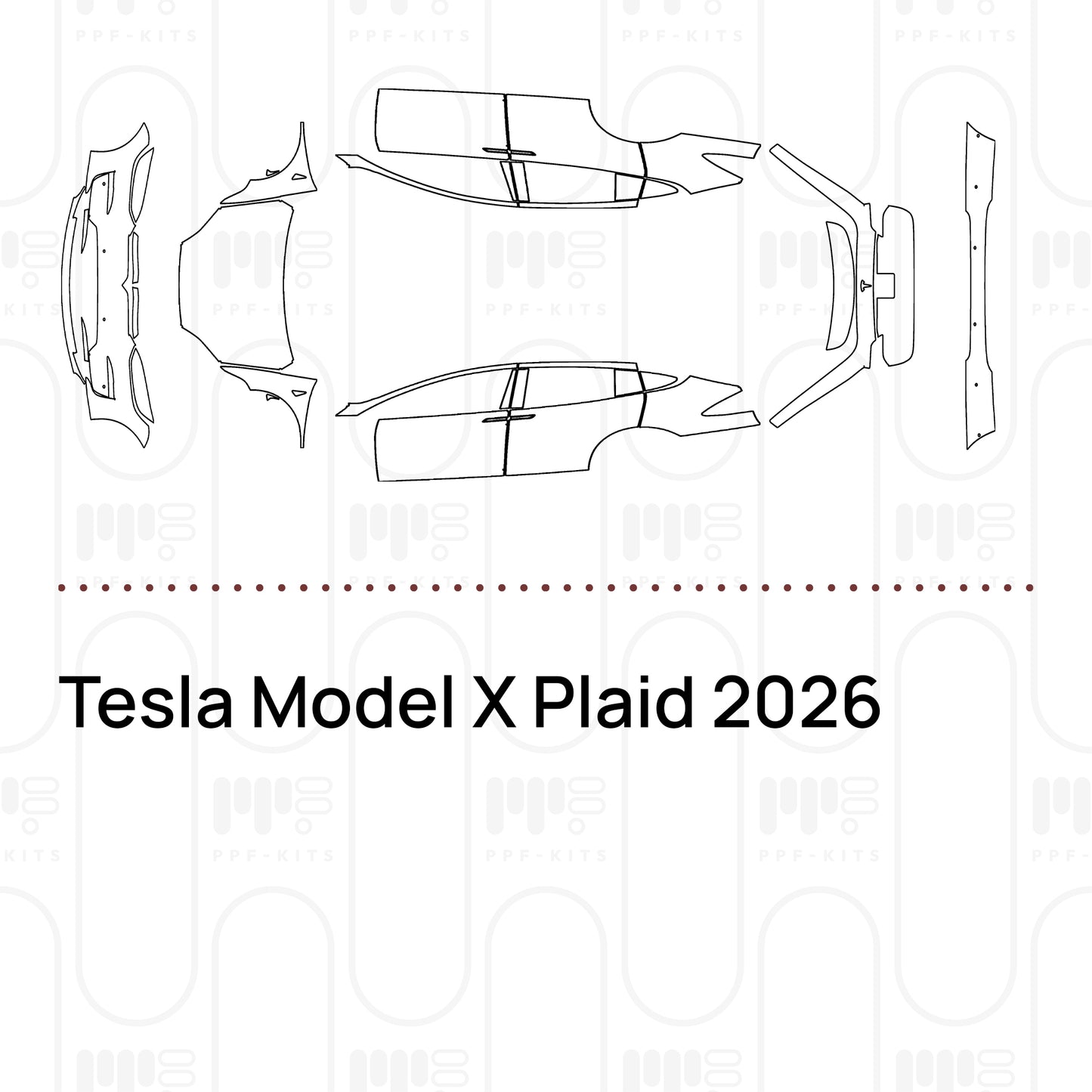 Pre-Cut PPF Tesla Model X Plaid 2026