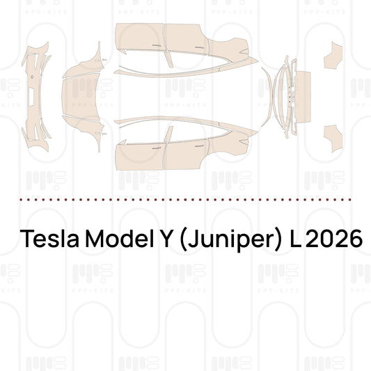 Tesla Model Y (Juniper) L 2026 – Forskåret PPF-lakbeskyttelsesfilm