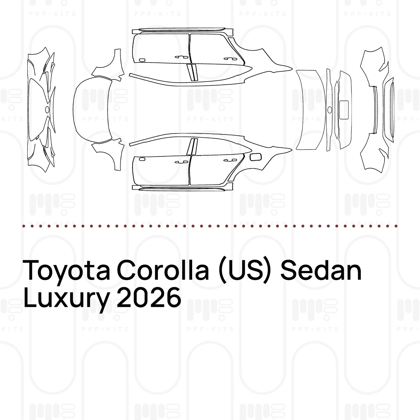 Pre-Cut PPF Toyota Corolla (US) Sedan Luxury 2026