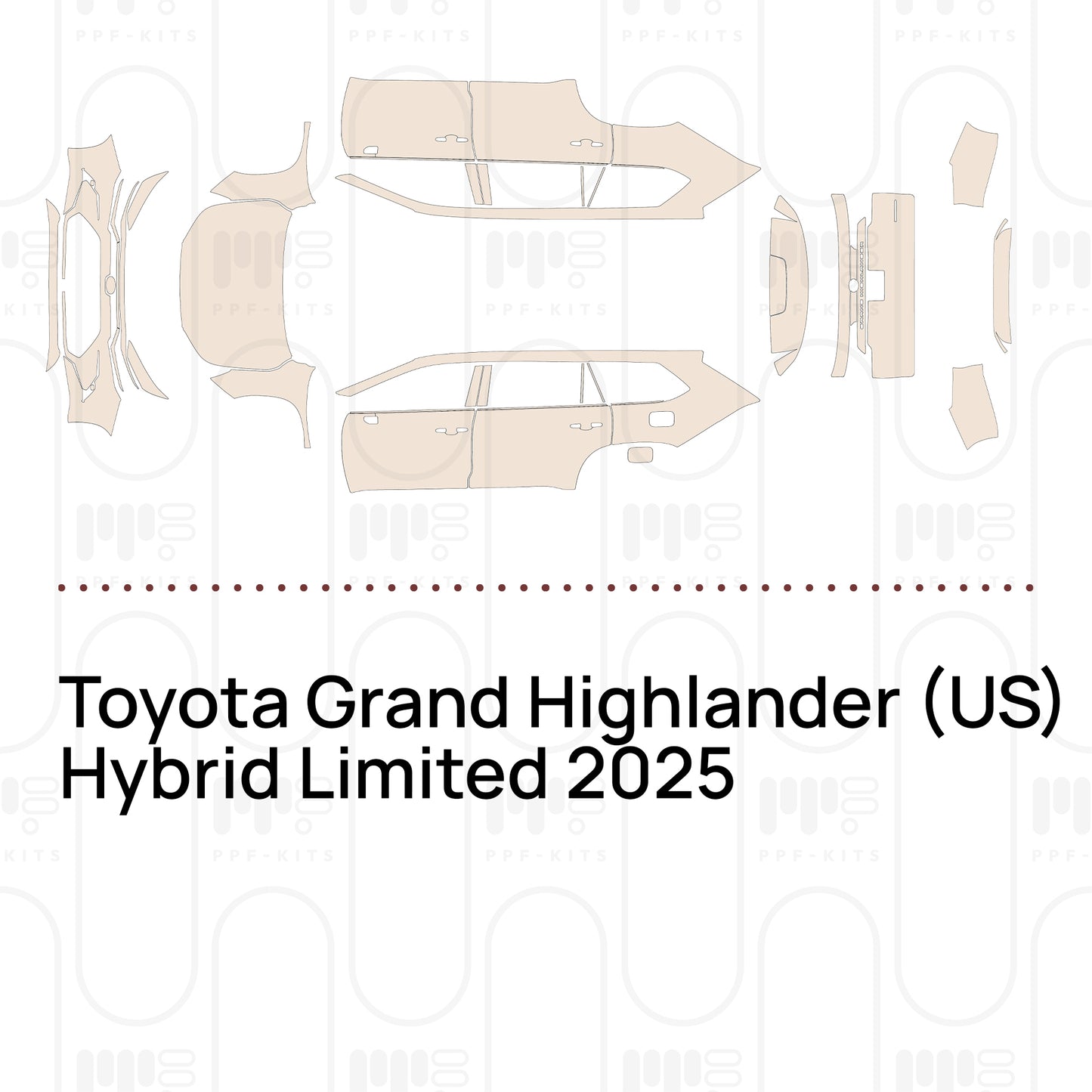 Pre-Cut PPF Toyota Grand Highlander (US) Hybrid Limited 2025