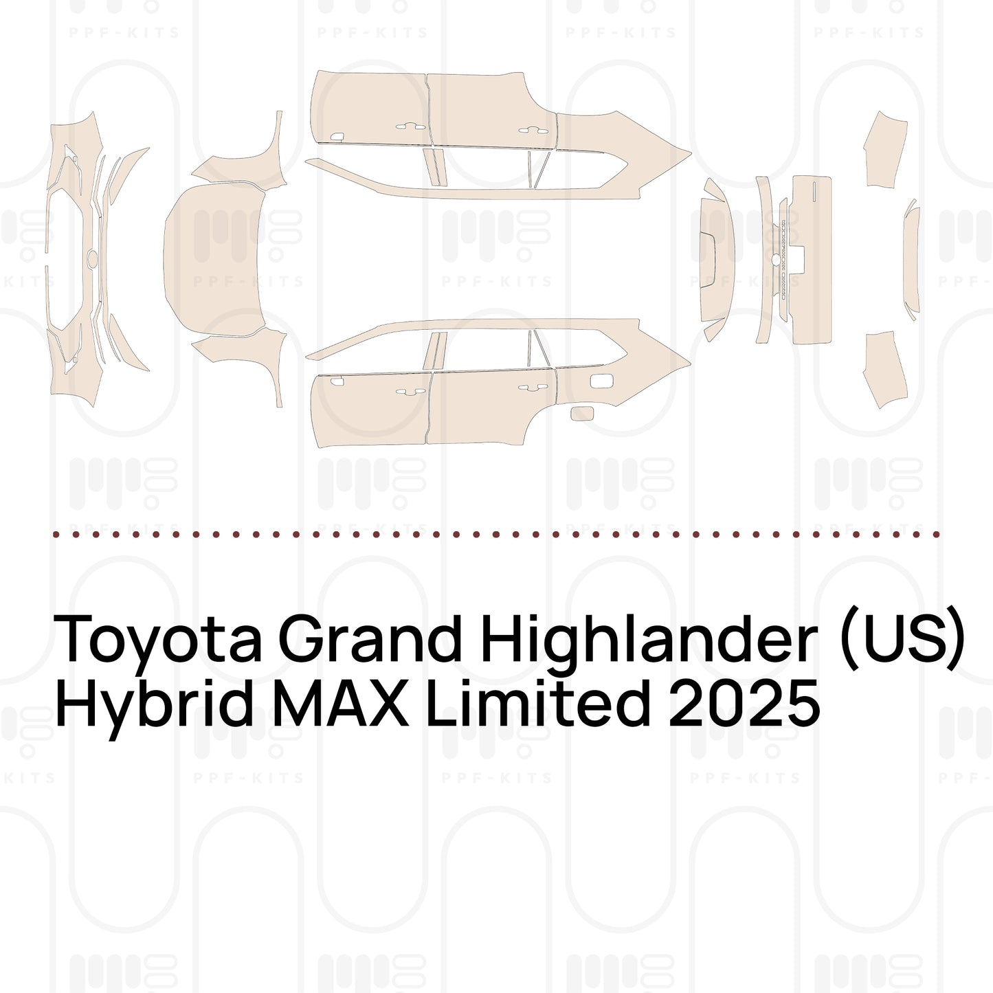 Pre-Cut PPF Toyota Grand Highlander (US) Hybrid MAX Limited 2025