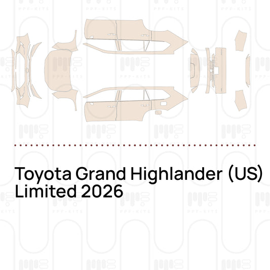 Toyota Grand Highlander (US) Limited 2026 – Forskåret PPF-lakbeskyttelsesfilm