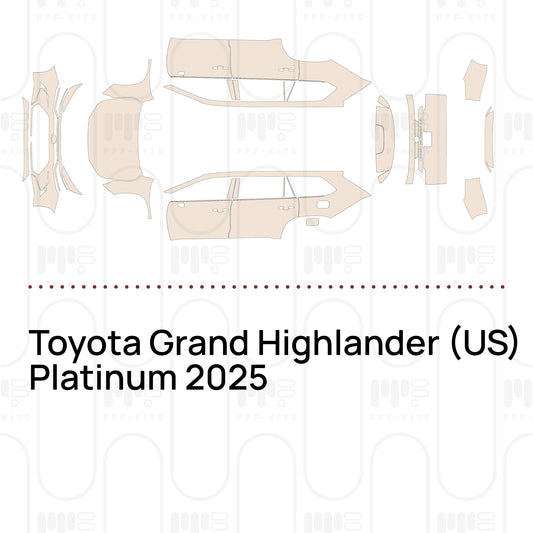 Toyota Grand Highlander (US) Platinum 2025 – Forskåret PPF-lakbeskyttelsesfilm