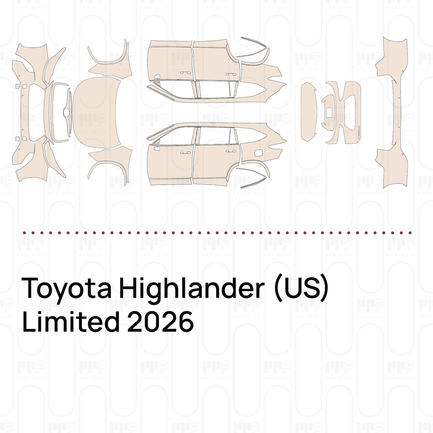 Pre-Cut PPF Toyota Highlander (US) Limited 2026