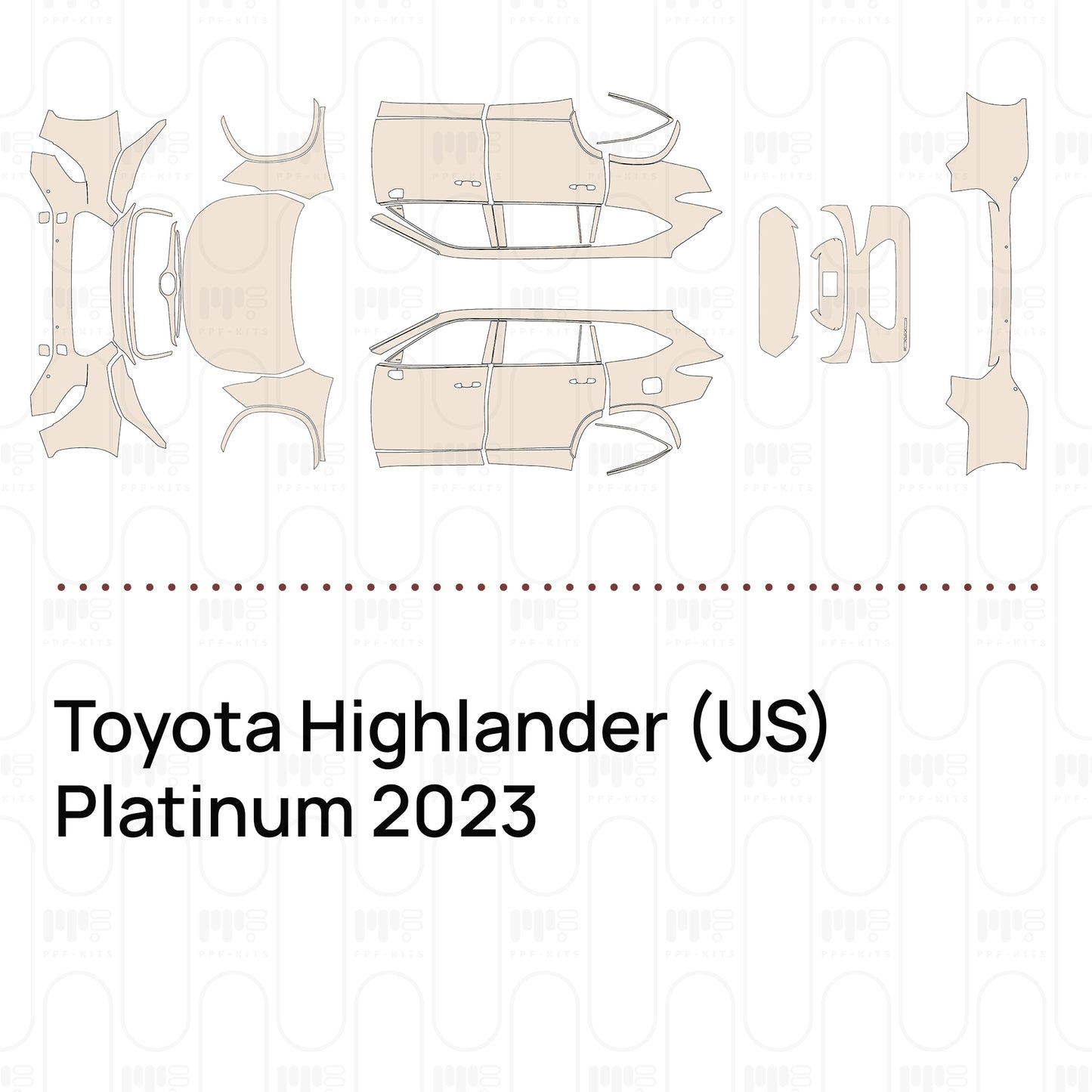 Pre-Cut PPF Toyota Highlander (US) Platinum 2023